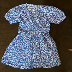 Floral Blue Midi Dress